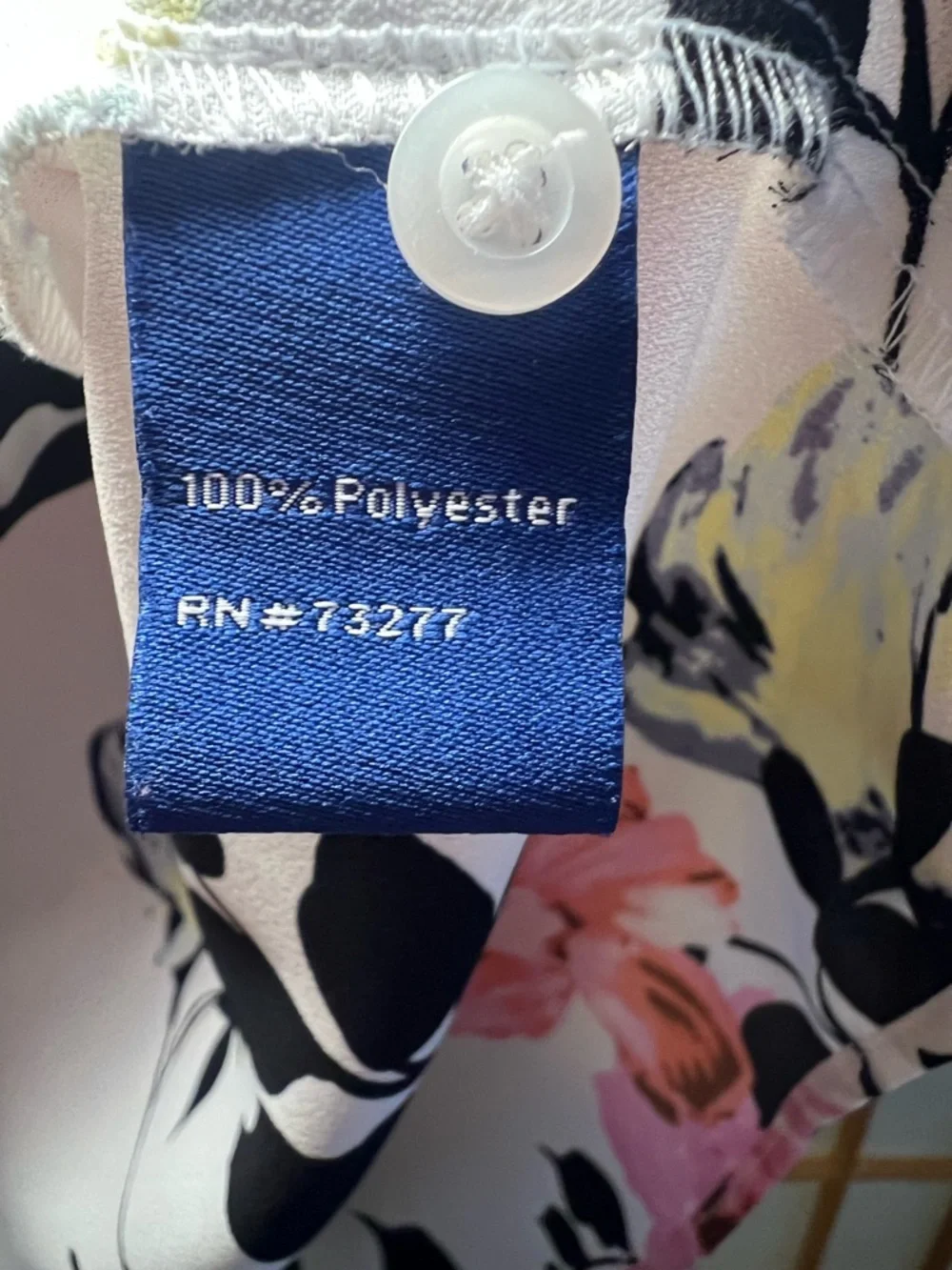 Apt 9 XS Floral Blouse White Pink Black Short Sleeve Lightweight Work Top - Picture 5 of 8